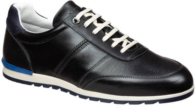 Van Lier Anzano leren sneakers donkerblauw