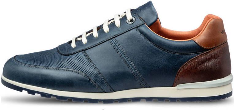 Van Lier Anzano leren sneakers donkerblauw