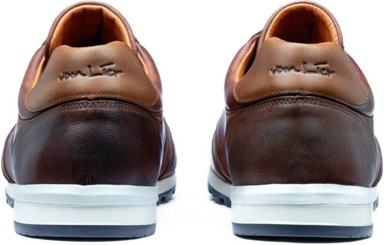 Van Lier Anzano leren sneakers licht cognac