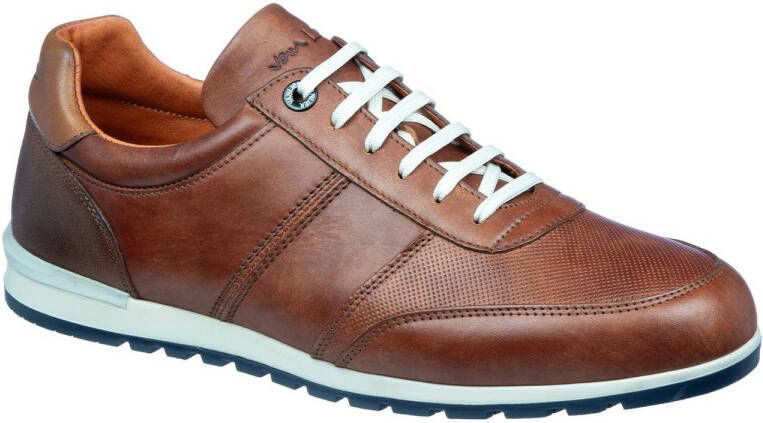 Van Lier Anzano leren sneakers licht cognac