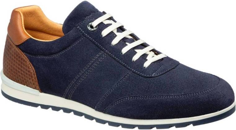 Van Lier Anzano suède sneakers donkerblauw