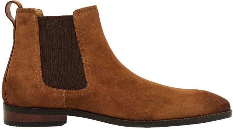 Van Lier Bregenz leren chelsea boots cognac