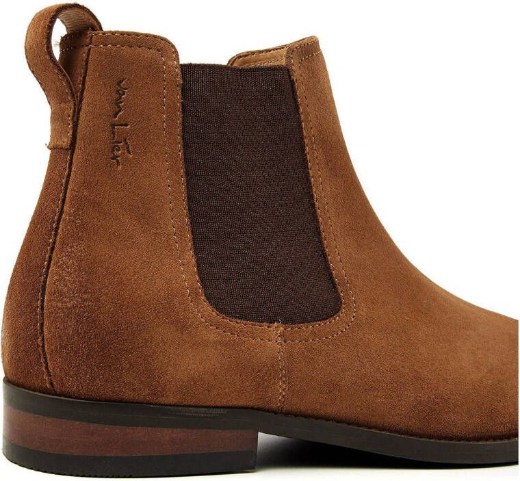 Van Lier Bregenz leren chelsea boots cognac