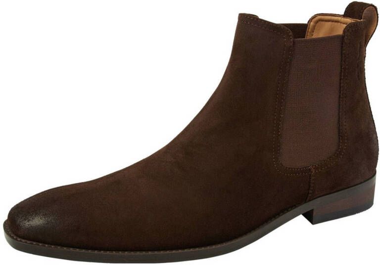 Van Lier Bregenz leren chelsea boots donkerbruin