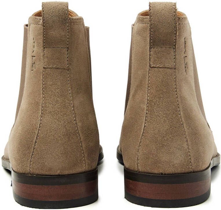 Van Lier Bregenz leren chelsea boots taupe