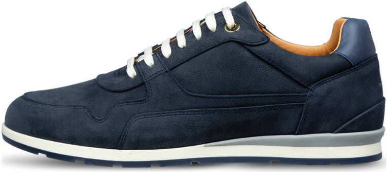 Van Lier Davinci leren sneakers donkerblauw