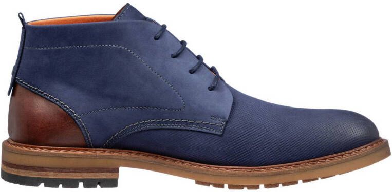 Van Lier Dino leren veterschoenen blauw