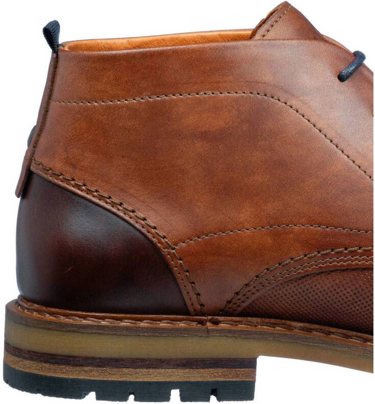 Van Lier Dino leren veterschoenen cognac