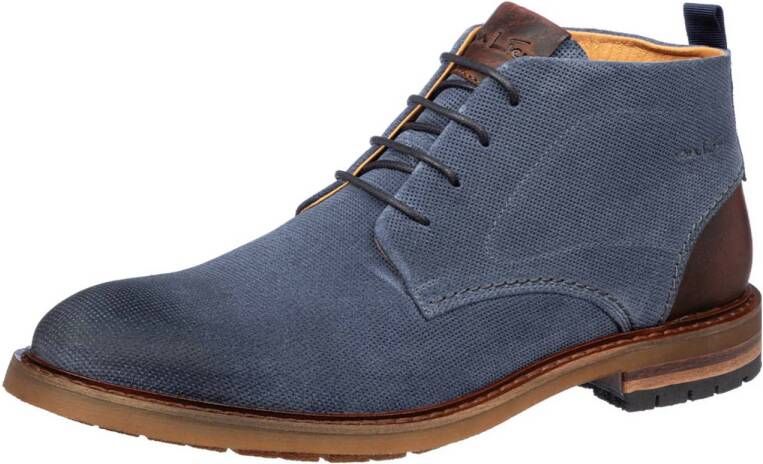 Van Lier Dino suède veterboots blauw