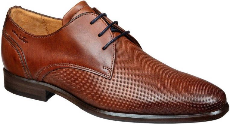 Van Lier Erasmo leren veterschoenen cognac