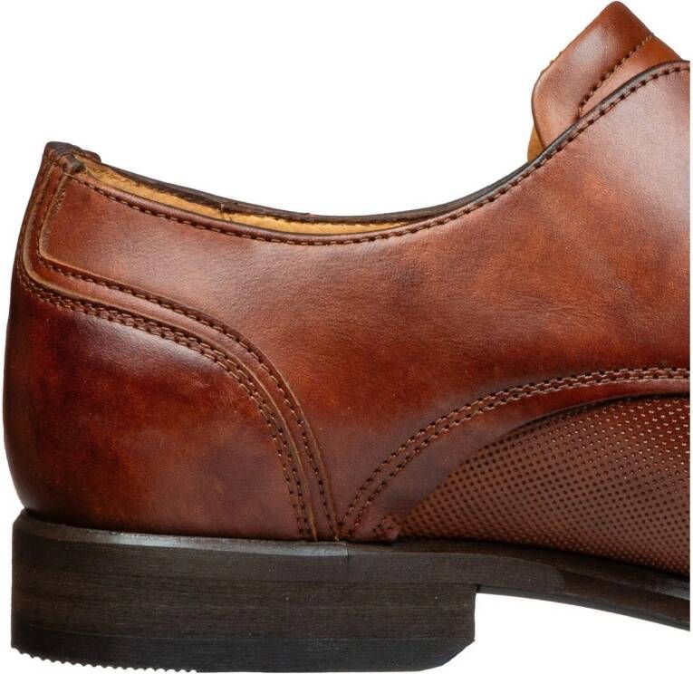 Van Lier Erasmo leren veterschoenen cognac