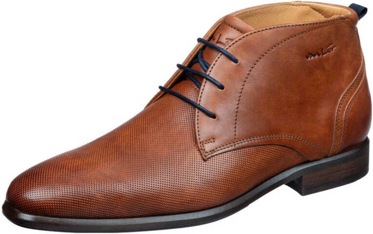 Van Lier Erasmo leren veterschoenen cognac