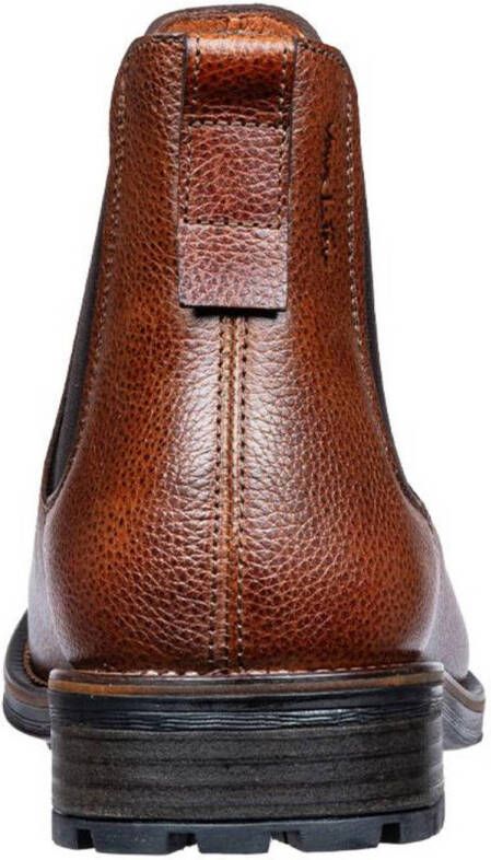 Van Lier Fritz leren chelsea boots donker cognac