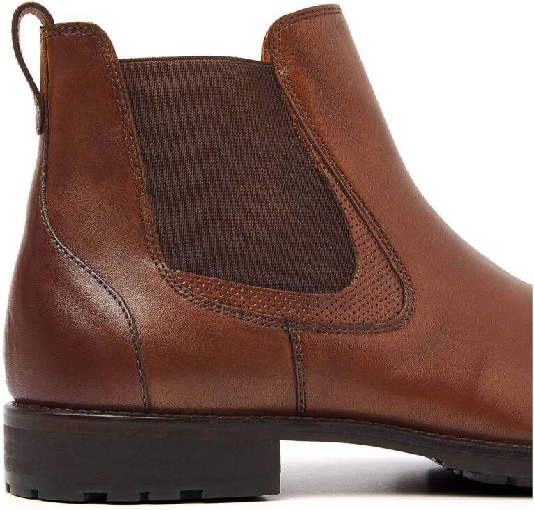 Van Lier Henry leren chelsea boots cognac