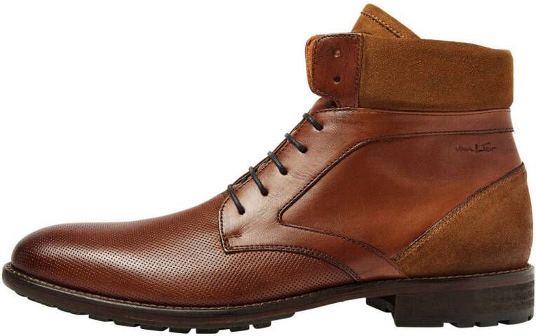 Van Lier Henry leren veterboots cognac