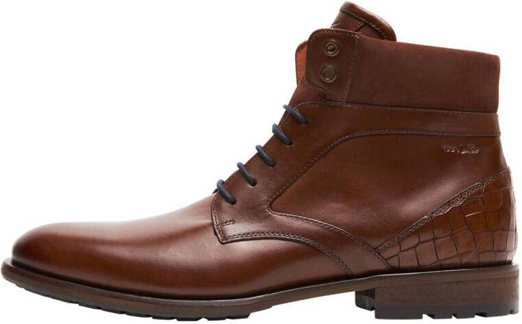 Van Lier Henry leren veterboots cognac