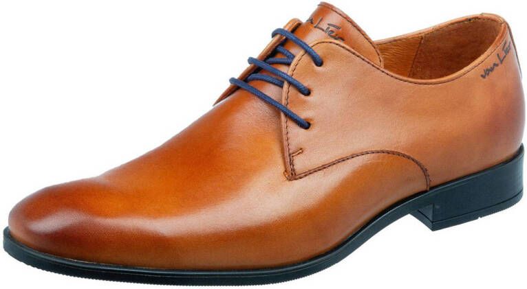 Van Lier leren veterschoenen cognac