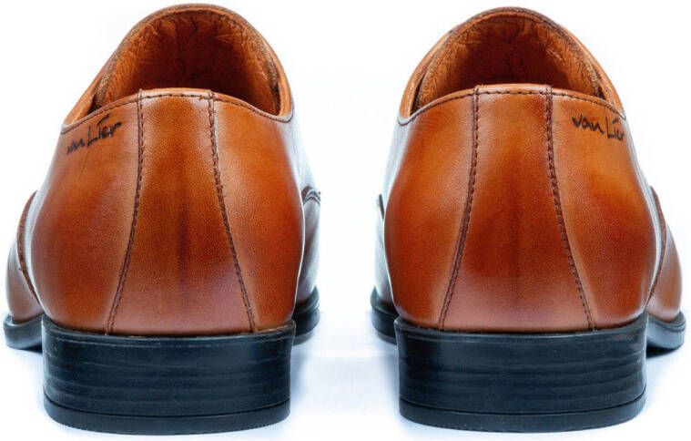 Van Lier leren veterschoenen cognac