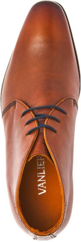 Van Lier leren veterschoenen cognac