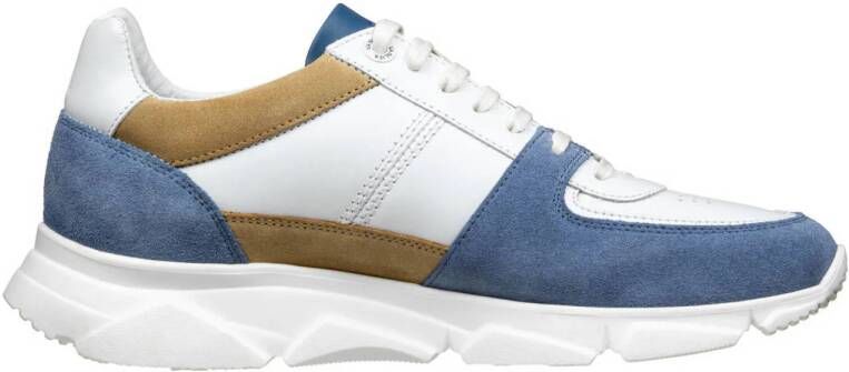 Van Lier Luca leren sneakers wit blauw