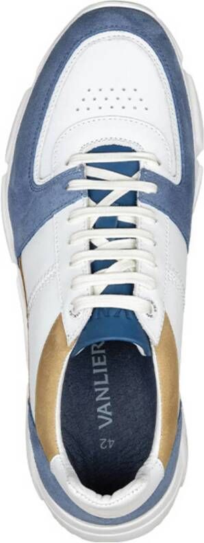 Van Lier Luca leren sneakers wit blauw