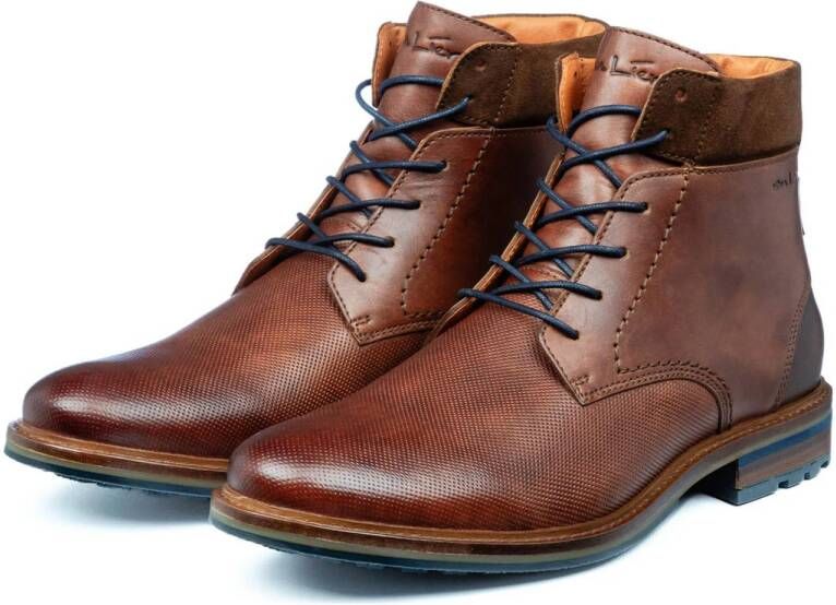 Van Lier Monti leren veterschoenen licht cognac