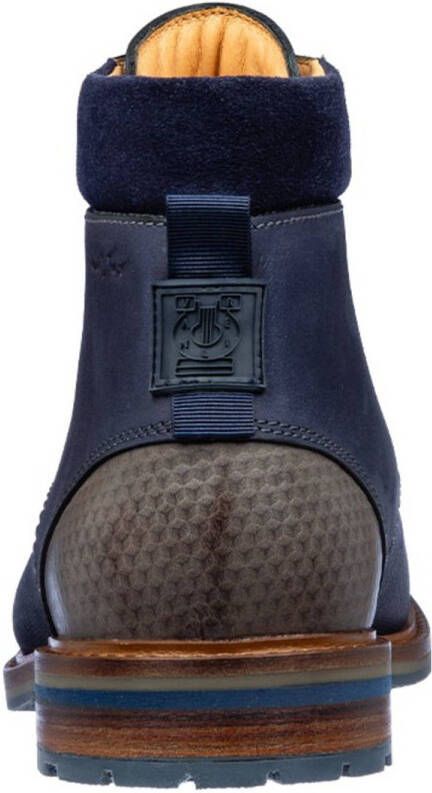 Van Lier Monti nubuck veterboots donkerblauw