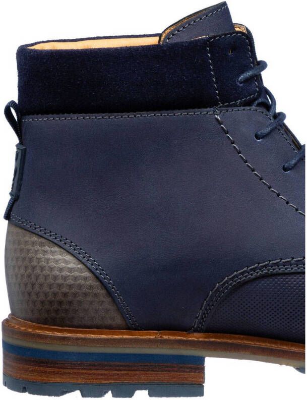 Van Lier Monti nubuck veterboots donkerblauw