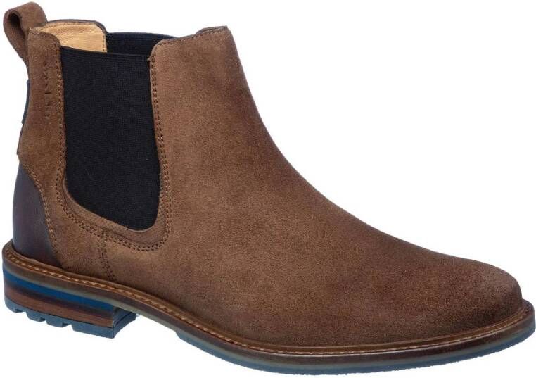 Van Lier Monti suède chelsea boots roest cognac