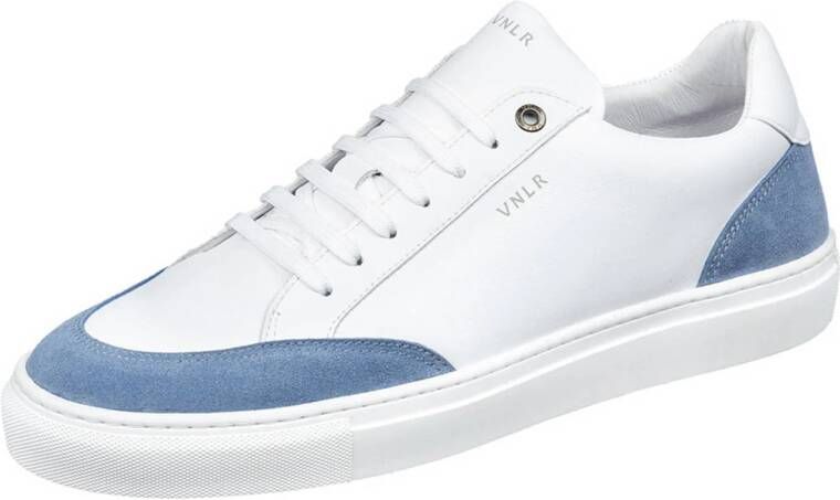 Van Lier Novara leren sneakers wit blauw