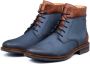 Van Lier nubuck veterschoenen blauw - Thumbnail 3