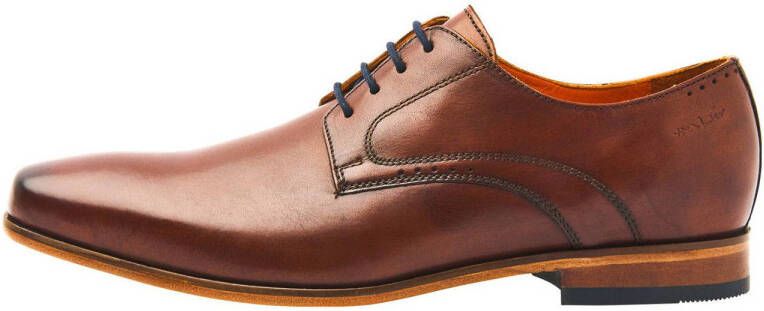 Van Lier Rhodes leren veterschoenen cognac