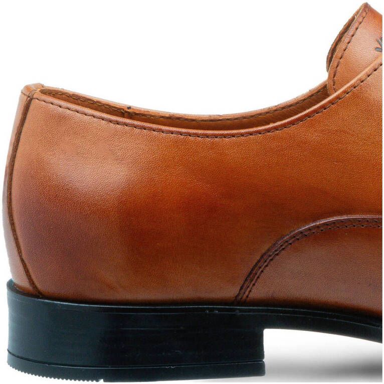 Van Lier Riva leren gespschoenen cognac