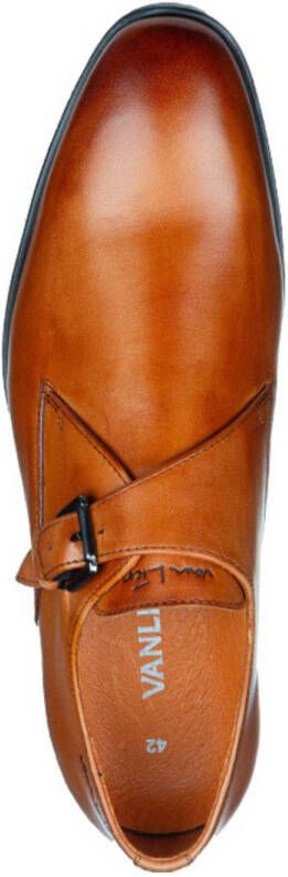 Van Lier Riva leren gespschoenen cognac