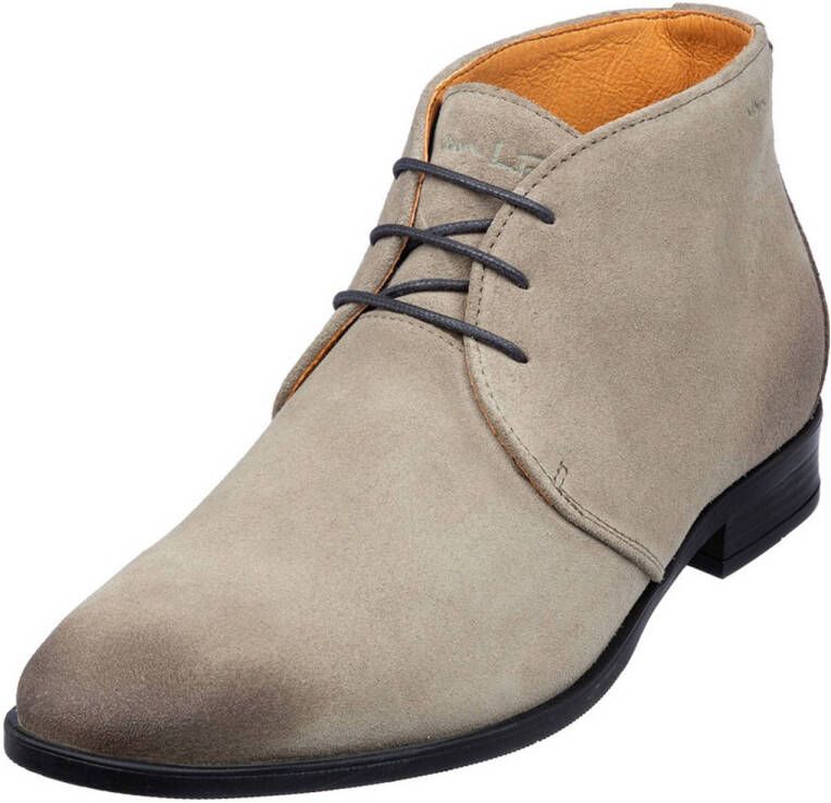 Van Lier Riva suède veterschoenen taupe