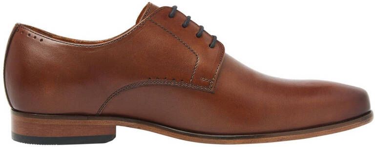 Van Lier Santorini leren veterschoenen cognac