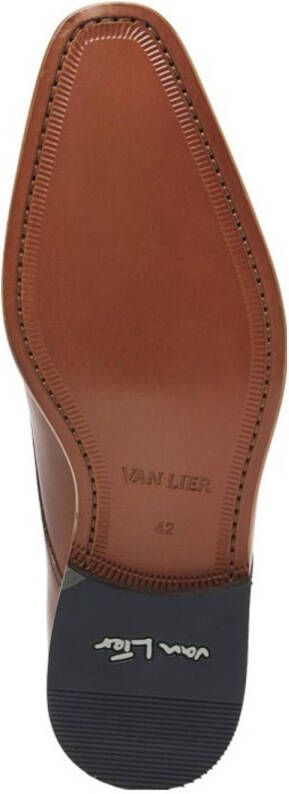 Van Lier Santorini leren veterschoenen cognac