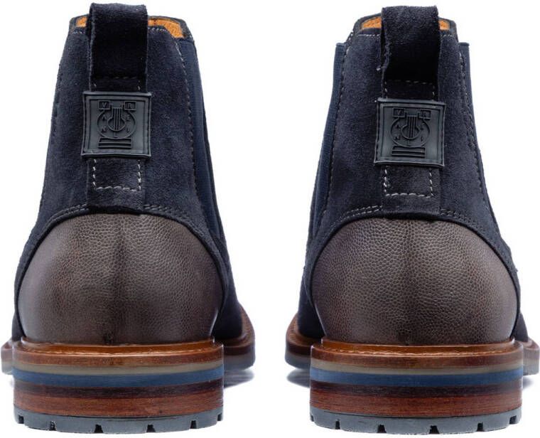 Van Lier suède chelsea boots donkerblauw