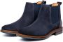 Van Lier suède chelsea boots donkerblauw - Thumbnail 3