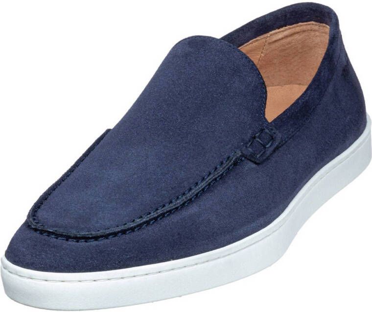 Van Lier suède loafers donkerblauw