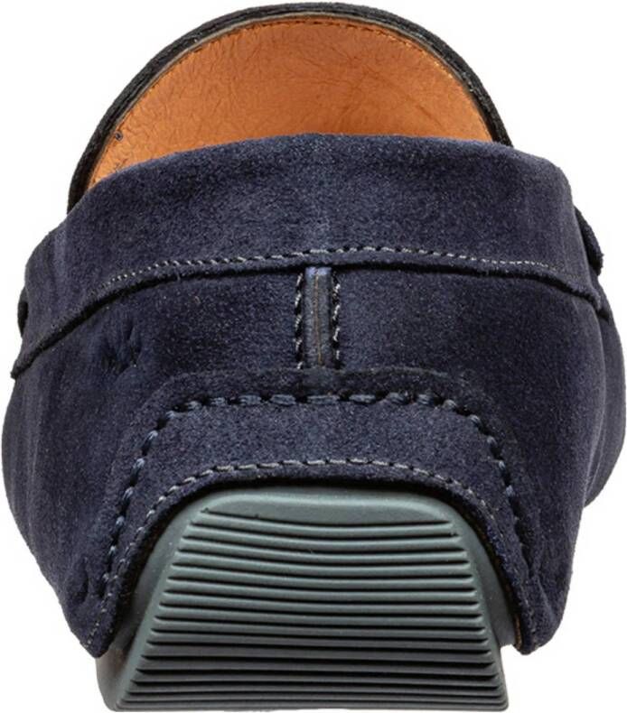 Van Lier suède mocassins donkerblauw