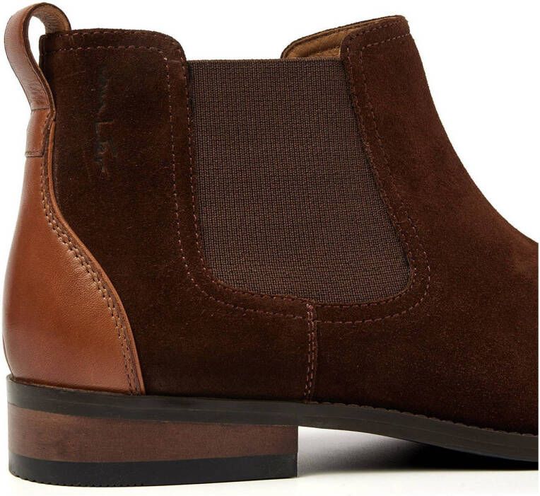 Van Lier Vienna suède chelsea boots bruin