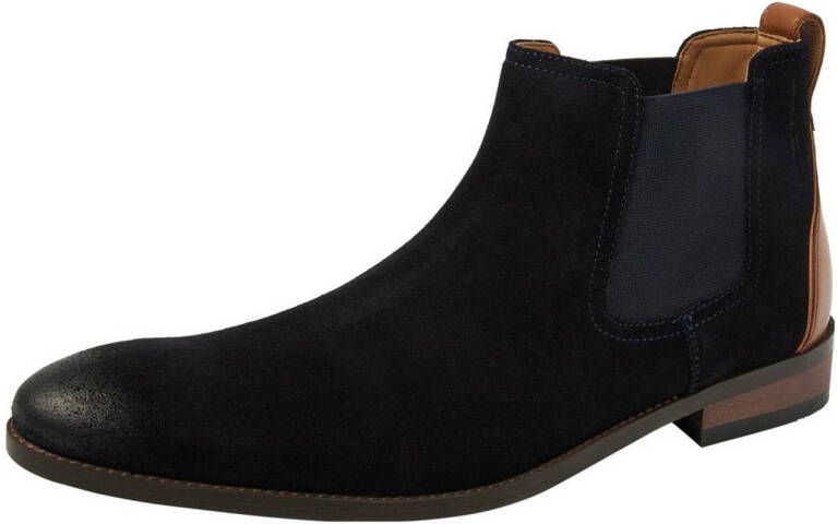 Van Lier Vienna suède chelsea boots donkerblauw