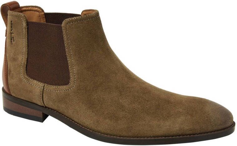 Van Lier Vienna suède chelsea boots grijsgroen