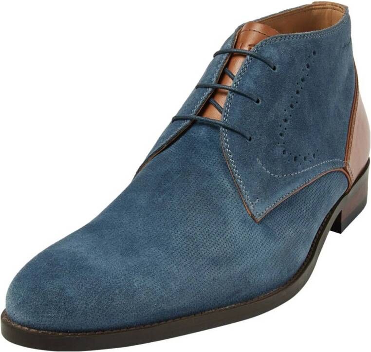 Van Lier Vienna suède veterschoenen blauw