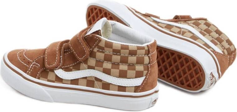 VANS SK8-Mid Reissue Checkerboard sneakers bruin wit