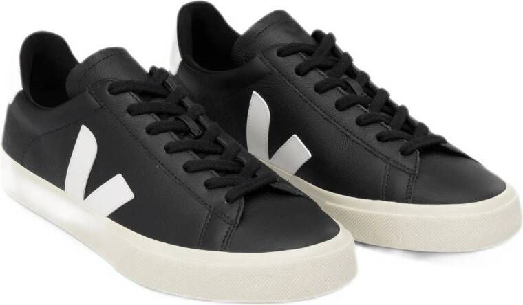 Veja Campo leren sneakers zwart wit