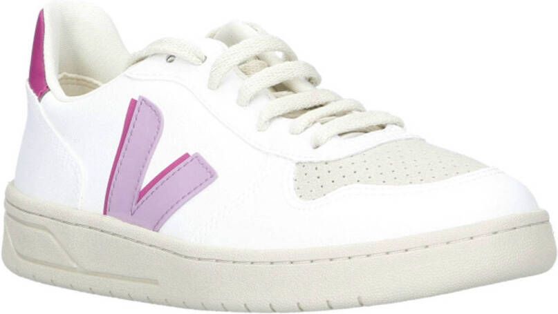 Veja V-10 leren sneakers wit lila