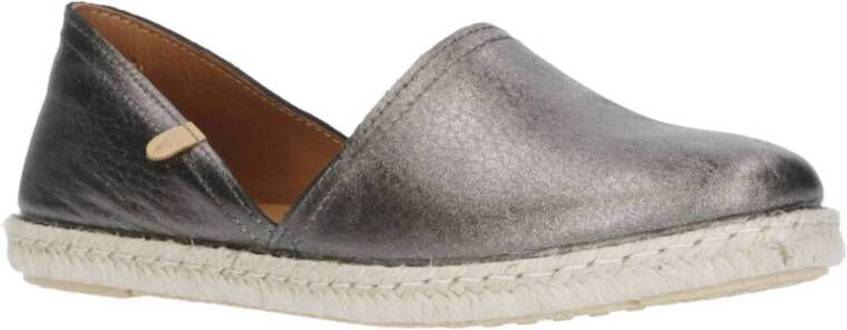 Verbenas Carmen Nucleo meal leren espadrilles grijs