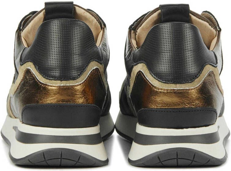 Via Vai Nora Sooth leren sneakers zwart goud